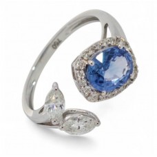 Anello in oro 18KT con Zaffiro e Diamanti